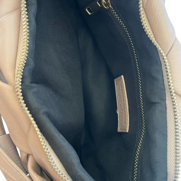 Valentina Fiore Buttery Leather Woven Crossbody Handbag Tan Pink Italy NWOT - Picture 7 of 8